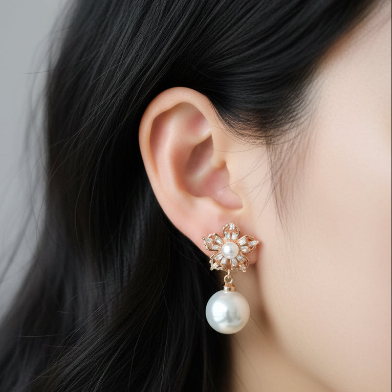 Floral pearl drop